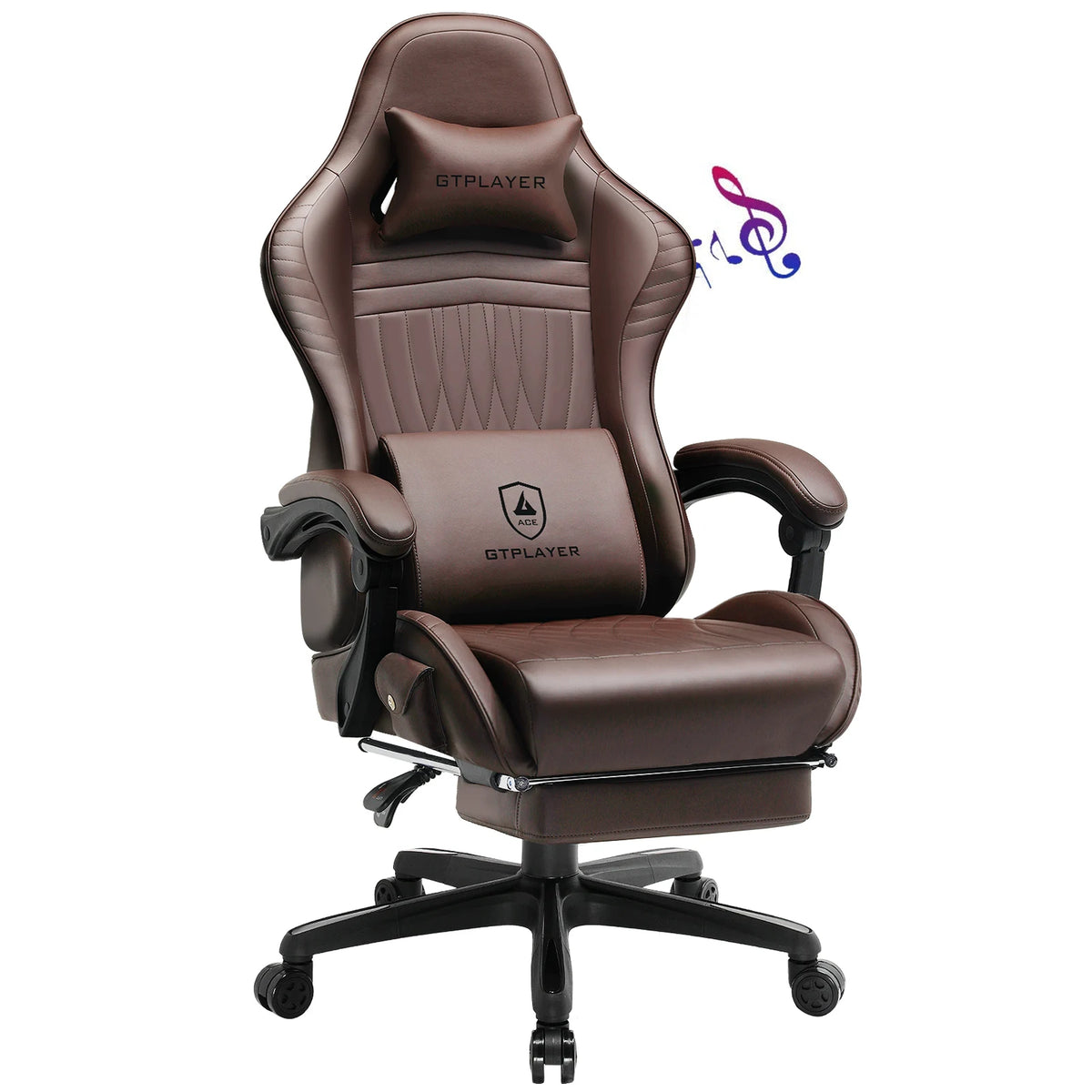 GTPLAYER Gaming Chair with Footrest & Built-In Speakers