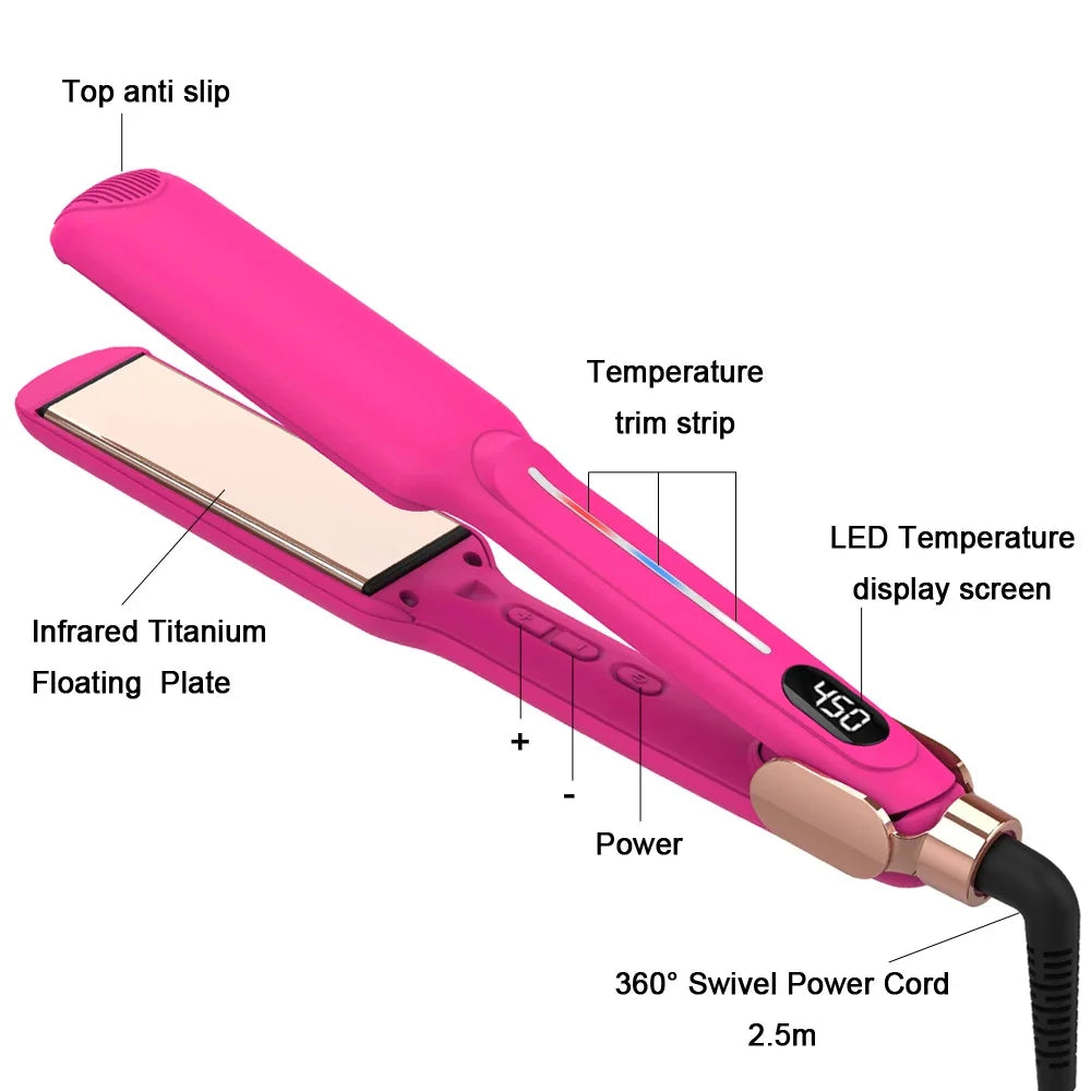 Titanium Hair Straightener & Curler, 100–230°C
