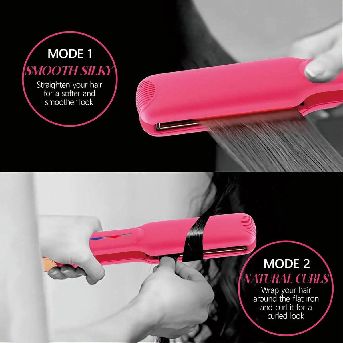 Titanium Hair Straightener & Curler, 100–230°C