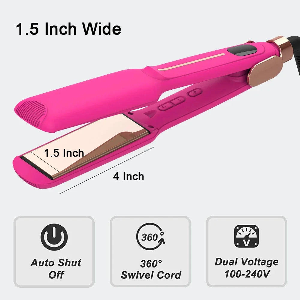 Titanium Hair Straightener & Curler, 100–230°C