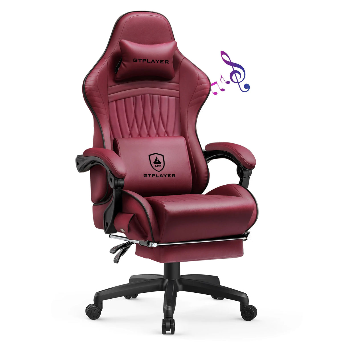GTPLAYER Gaming Chair with Footrest & Built-In Speakers
