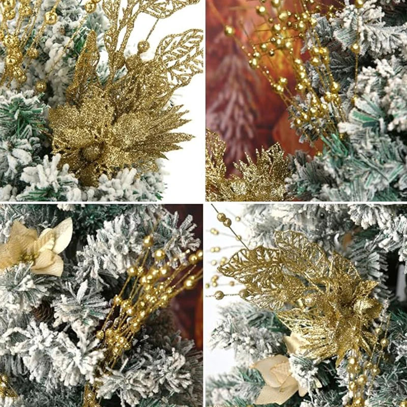 Glitter Christmas Berry Stems – Set of 2