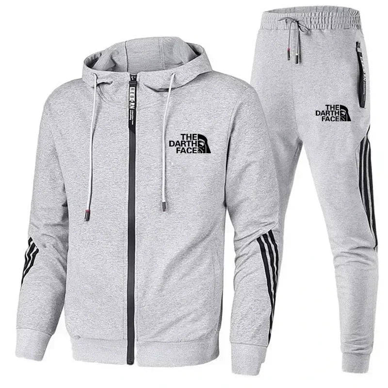 Men's Printed Full-Zip Hoodie and Jogger Set