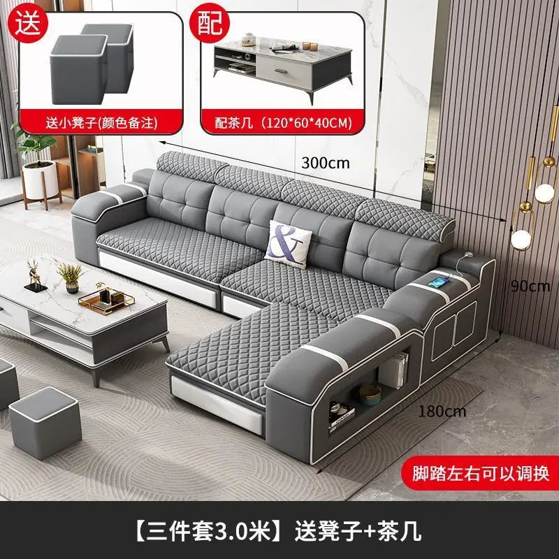 Modern U-Shaped Sectional Sofa with Removable Covers