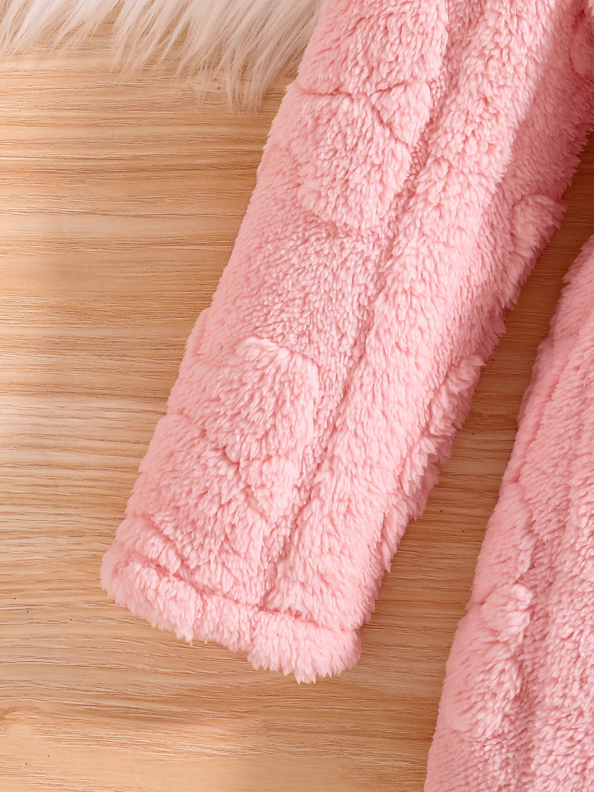 Girls' Pink Hooded Corduroy Jacket | Model Pink