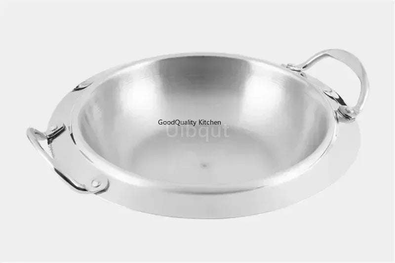 Gold-Finish Stainless Steel Chafing Dish Pot for Hotpot