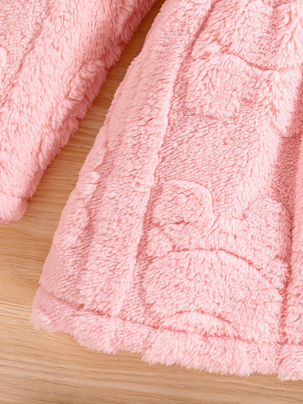 Girls' Pink Hooded Corduroy Jacket | Model Pink