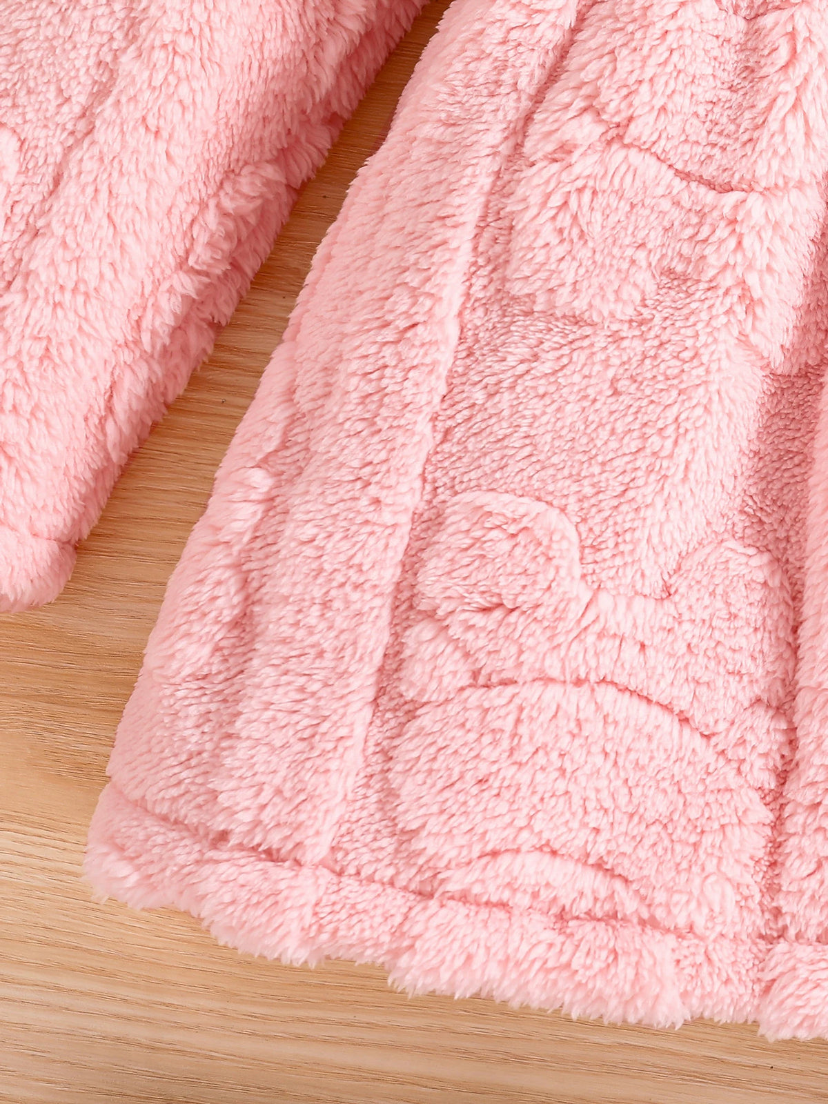 Girls' Pink Hooded Corduroy Jacket | Model Pink