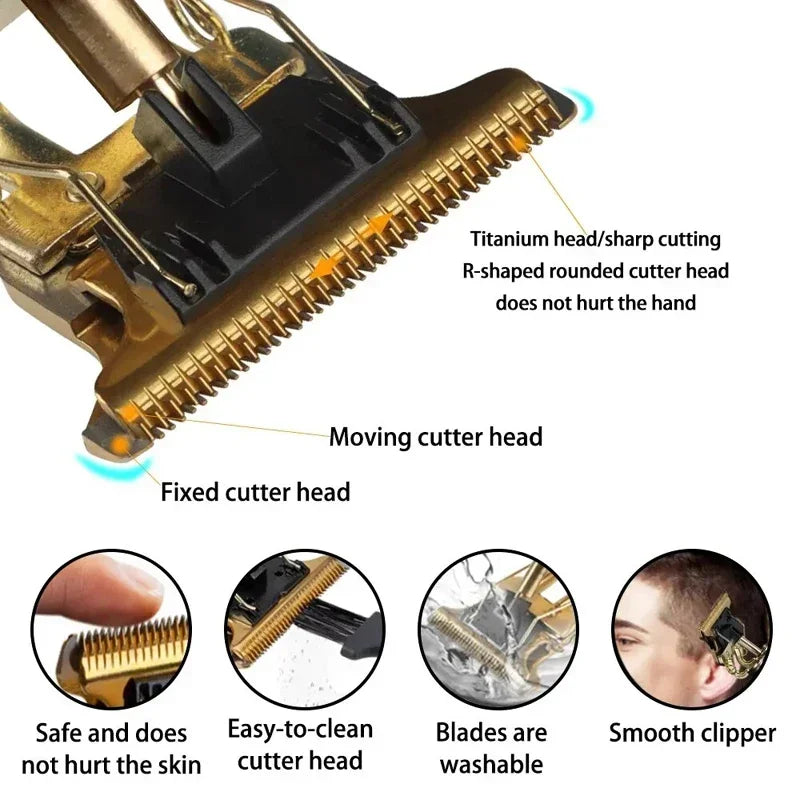 Cordless USB Hair Clipper with Stainless Steel Blade