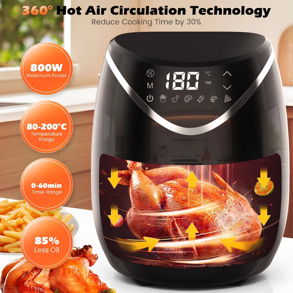 OYAJIA CY-2001-EA 2.8 L Air Fryer with 6 Presets