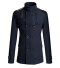 Men's Double-Breasted Polyester Overcoat