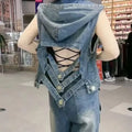 Women’s Blue Button-Front Vest