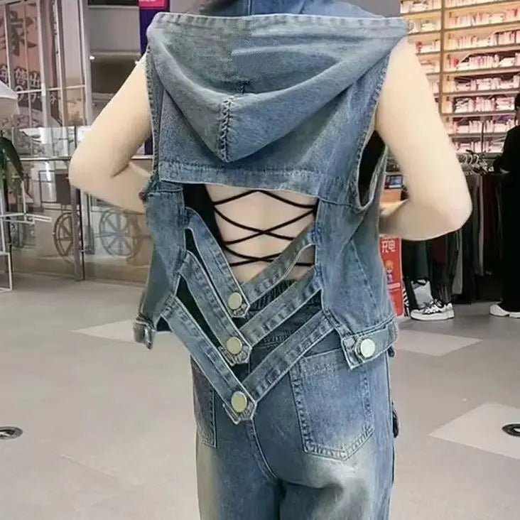 Women’s Blue Button-Front Vest