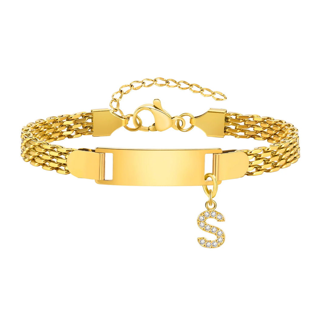 Personalized Stainless-Steel Initial Bracelet