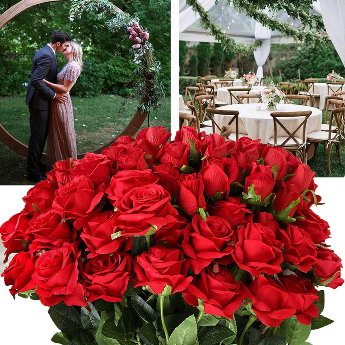 Artificial Silk Rose Bouquet, 52 cm