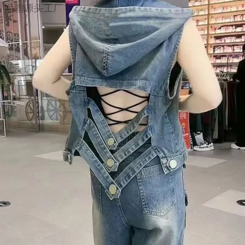 Women’s Blue Button-Front Vest