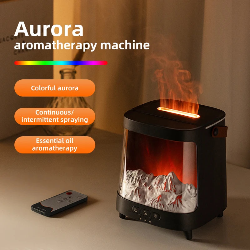 Aurora Flame-Effect USB Humidifier & Aroma Diffuser with Remote