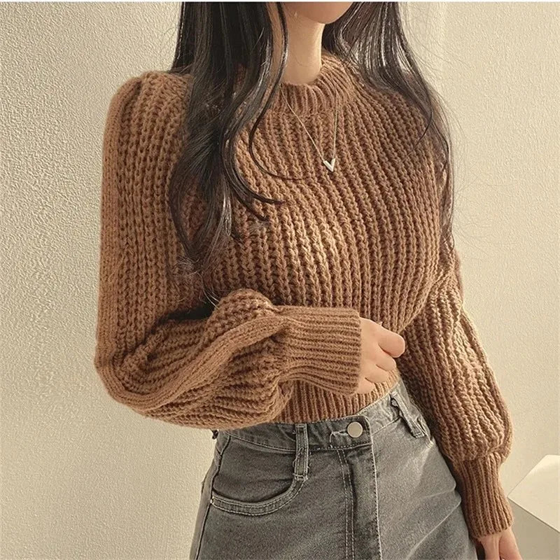 Women's Lantern-Sleeve Knit Sweater