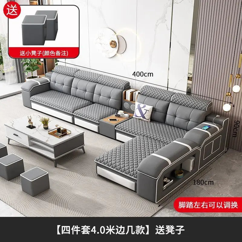 Modern U-Shaped Sectional Sofa with Removable Covers