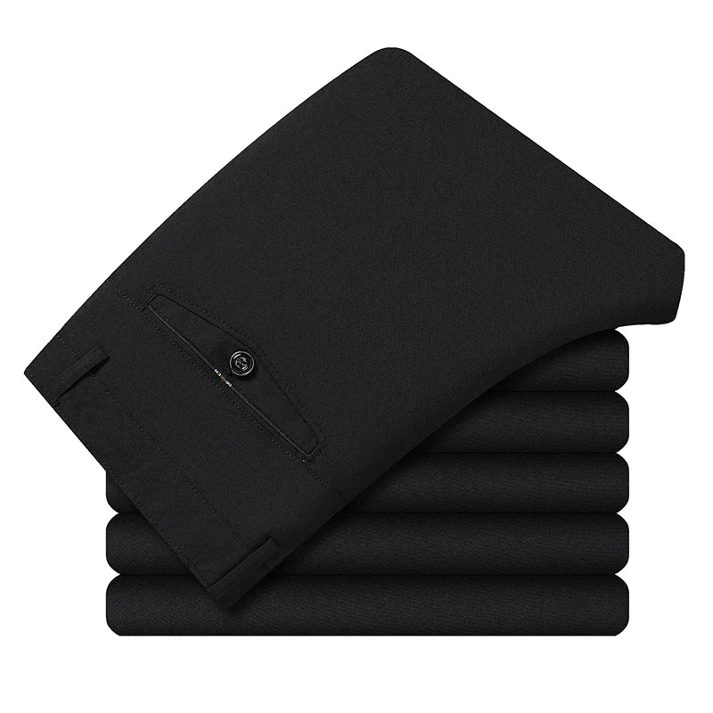 Men's Straight-Leg Polyester Dress Pants