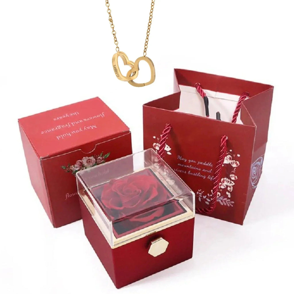 Personalized Rotating Heart Pendant Necklace