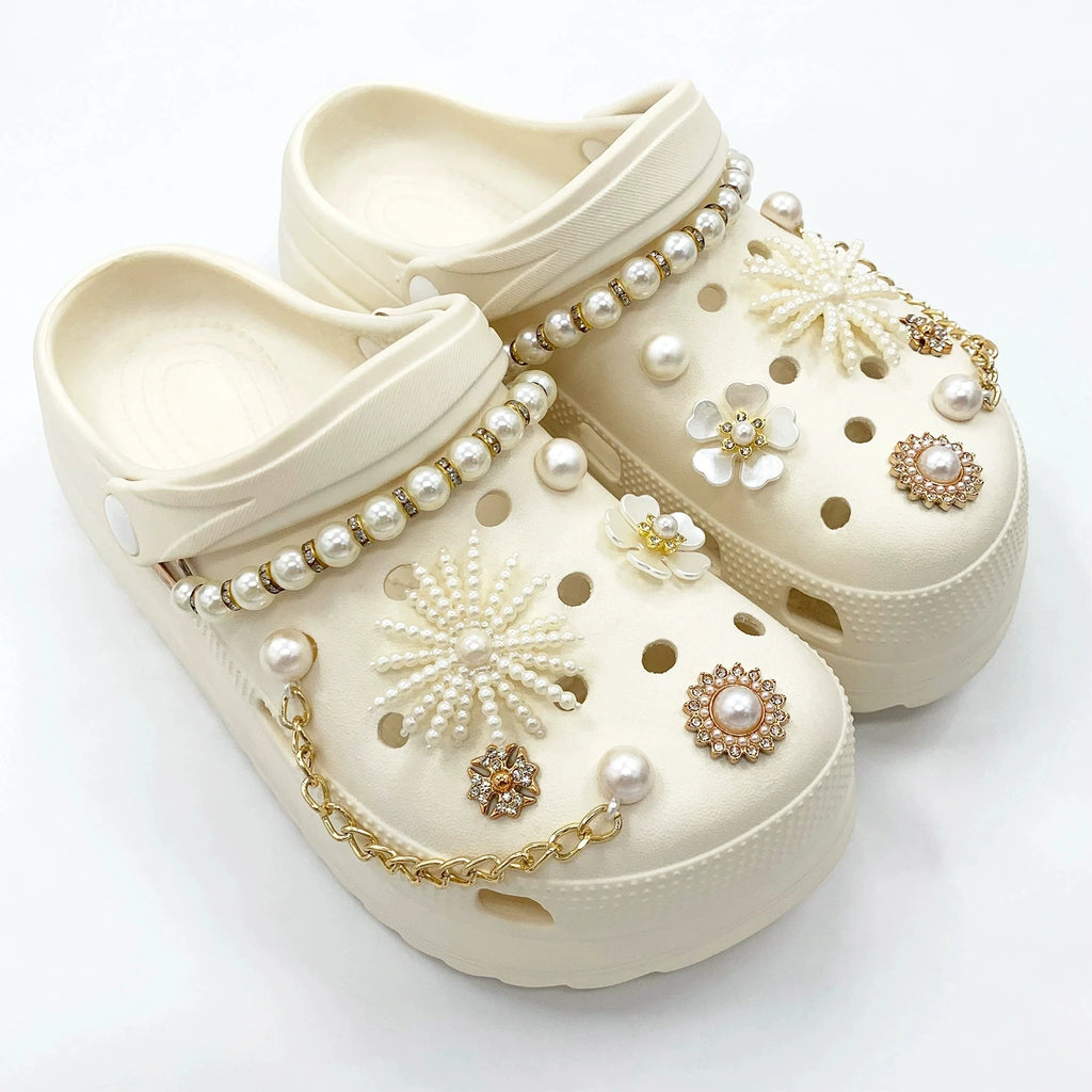 14-Piece Pearl-Style Shoe Charm Set