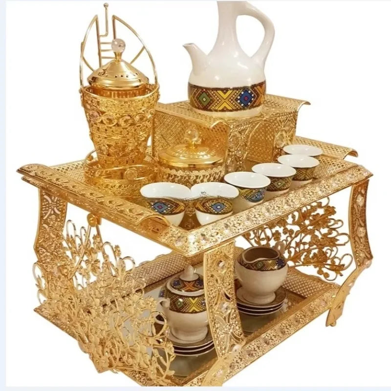 Middle Eastern-Inspired Decorative Coffee Table Set