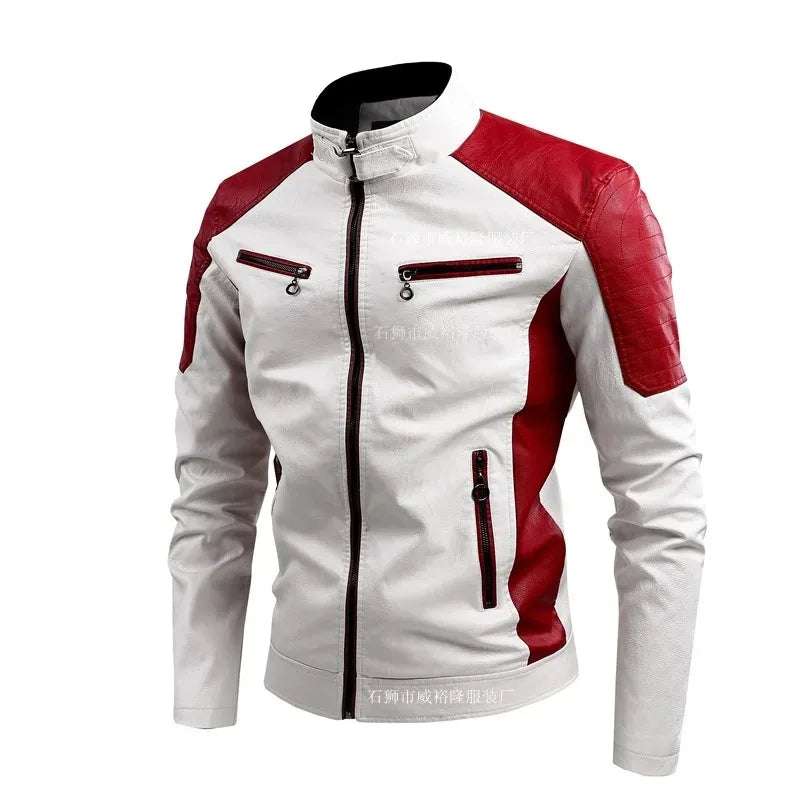 Unisex Retro Motorcycle-Inspired Stand-Collar Jacket