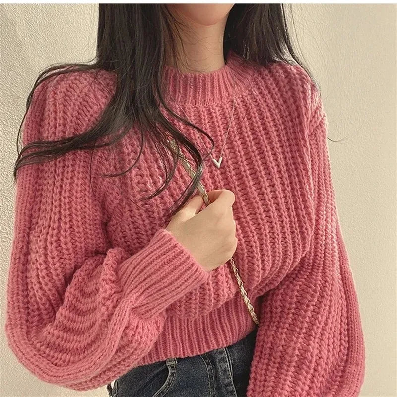 Women's Lantern-Sleeve Knit Sweater