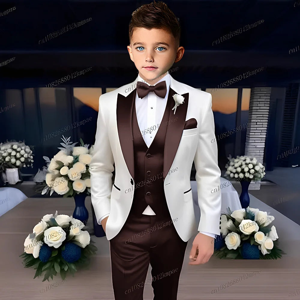 Boys’ 3-Piece Formal Suit – Blazer, Vest & Trousers
