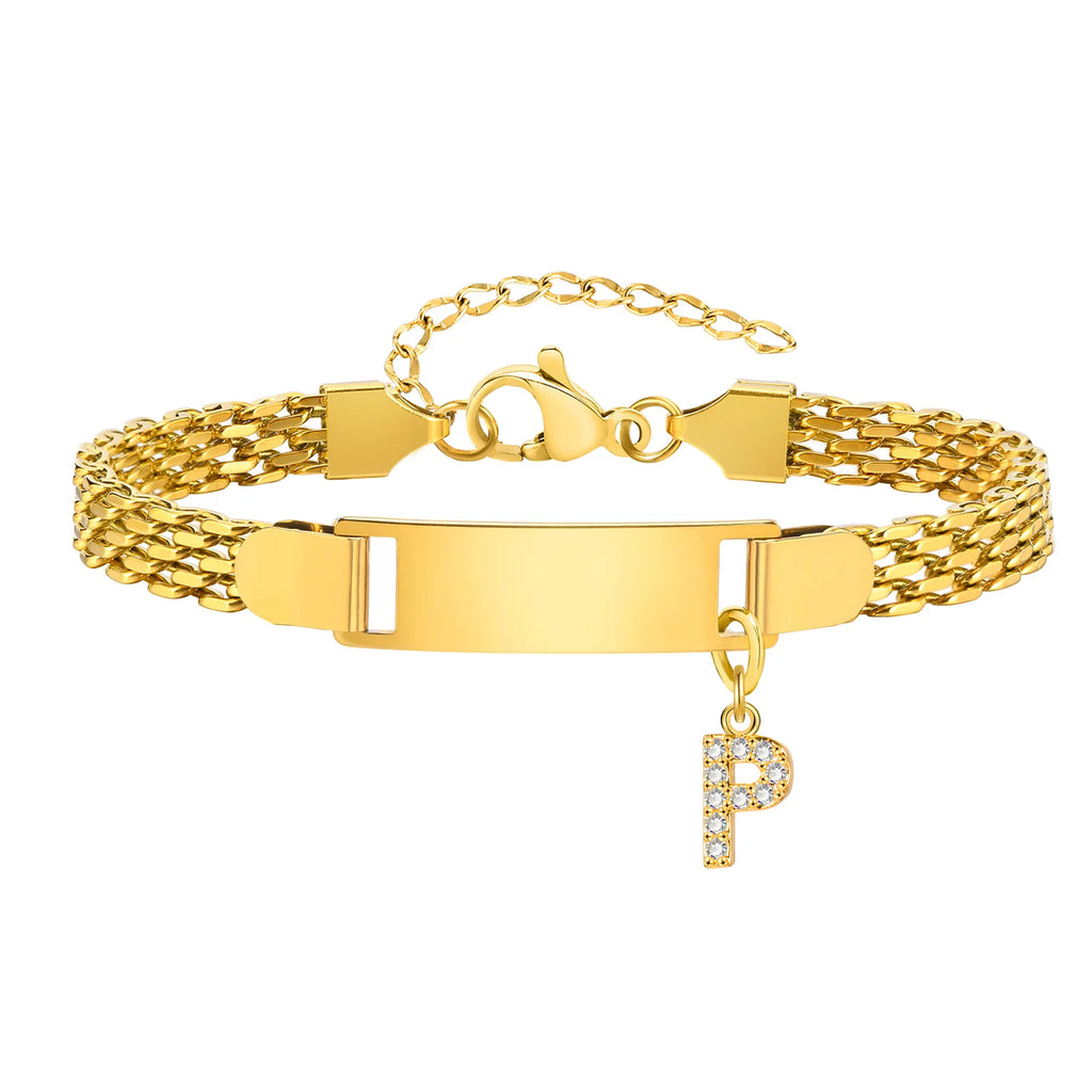 Personalized Stainless-Steel Initial Bracelet