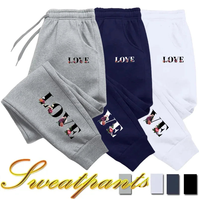 Women’s LOVE Print Elastic-Waist Joggers