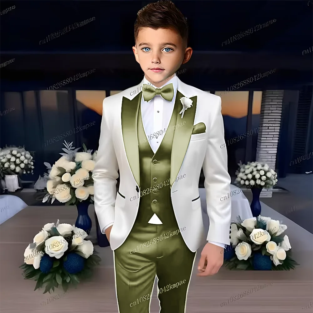 Boys’ 3-Piece Formal Suit – Blazer, Vest & Trousers