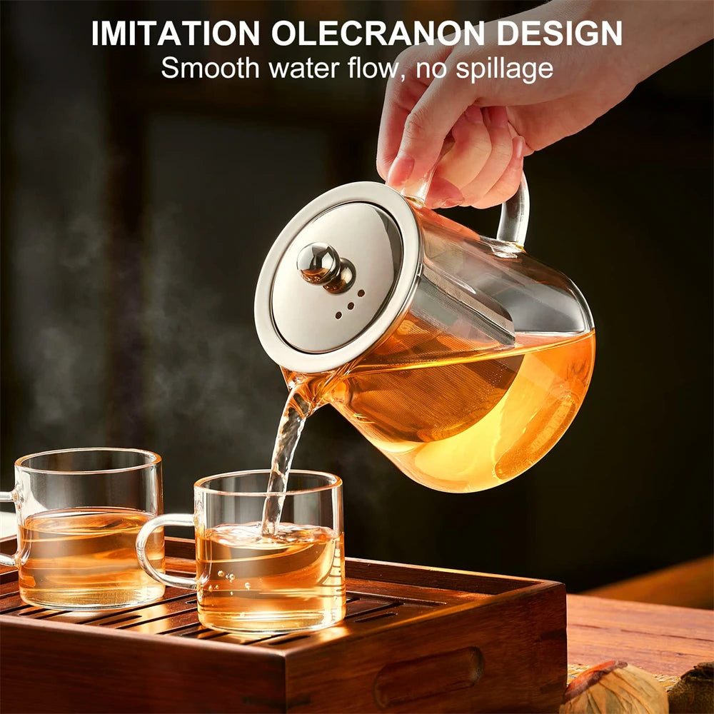 1 L Borosilicate Glass Teapot with Removable Infuser