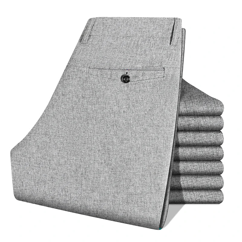 Men's Straight-Leg Polyester Dress Pants