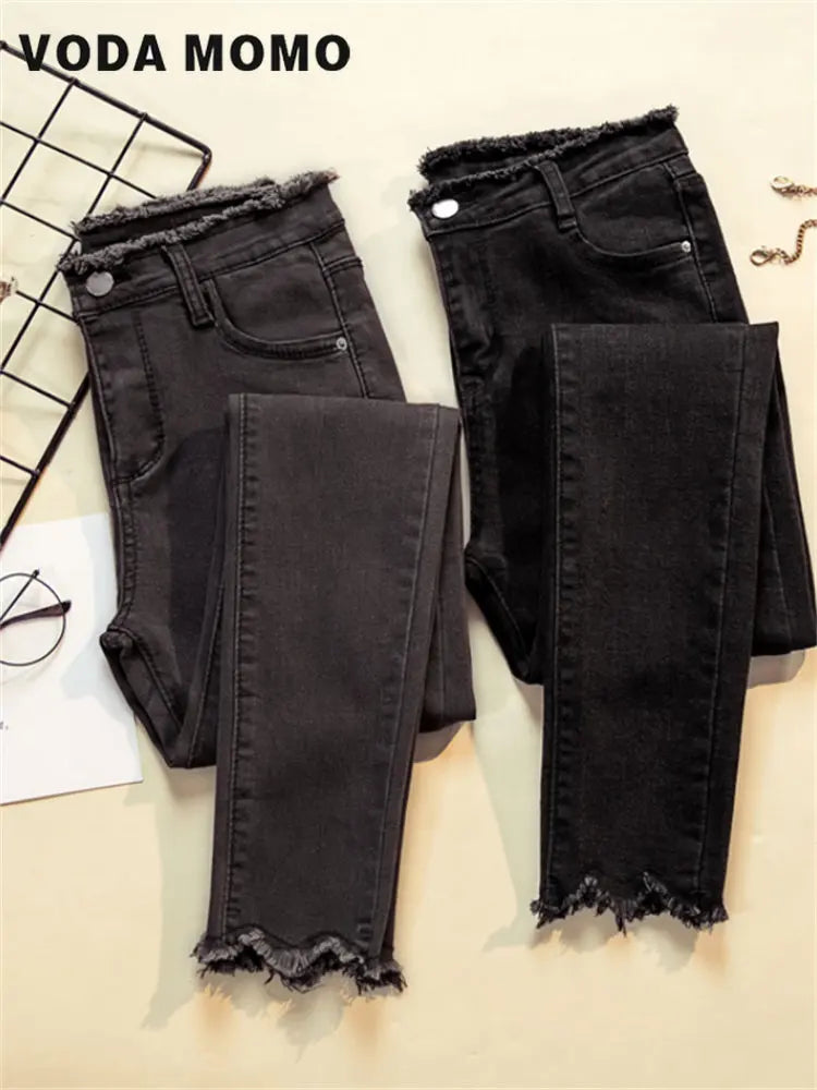 Women's High-Waisted Stretch Skinny Jeans | Model Pink