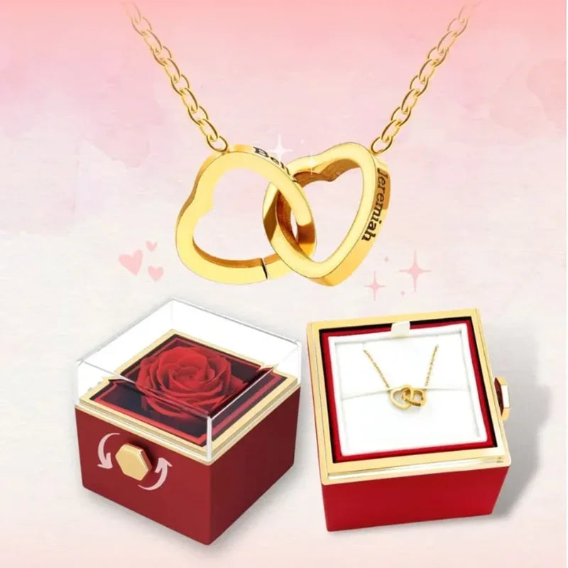 Personalized Rotating Heart Pendant Necklace