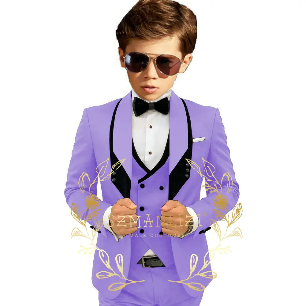 Boys’ 3-Piece Formal Suit with Elastic-Waist Trousers