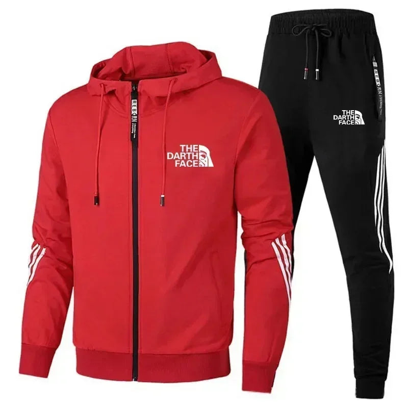Men's Printed Full-Zip Hoodie and Jogger Set