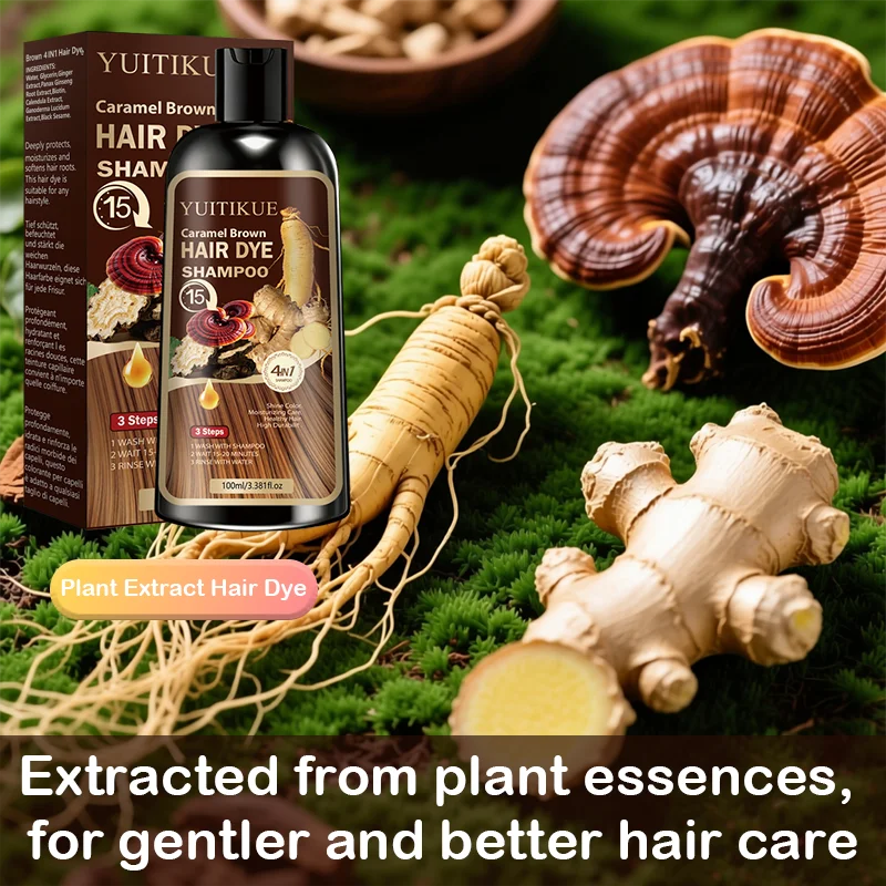 YUITIKUE Caramel Brown Hair Dye Shampoo – 100 ml