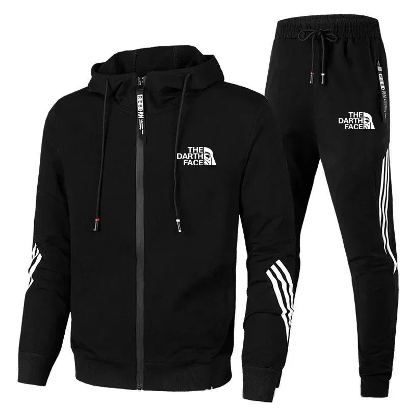 Men's Printed Full-Zip Hoodie and Jogger Set