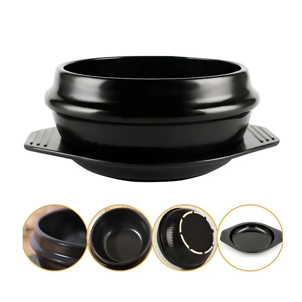 16 cm Korean Stoneware Bibimbap Pot with Tray | Model Pink