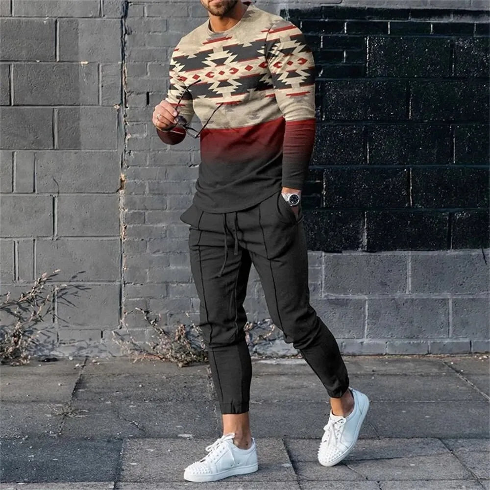 Men’s Printed Sweatshirt & Sweatpants Set