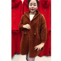 Women's Long Hooded Knit Cardigan Coat | Model Pink