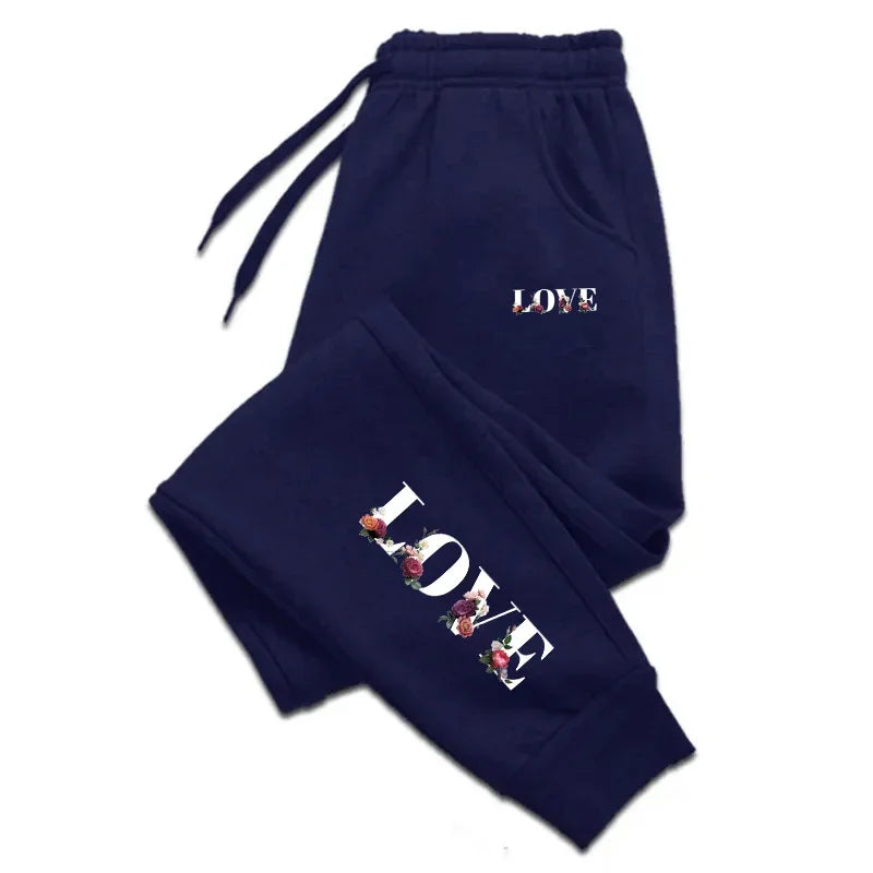 Women’s LOVE Print Elastic-Waist Joggers