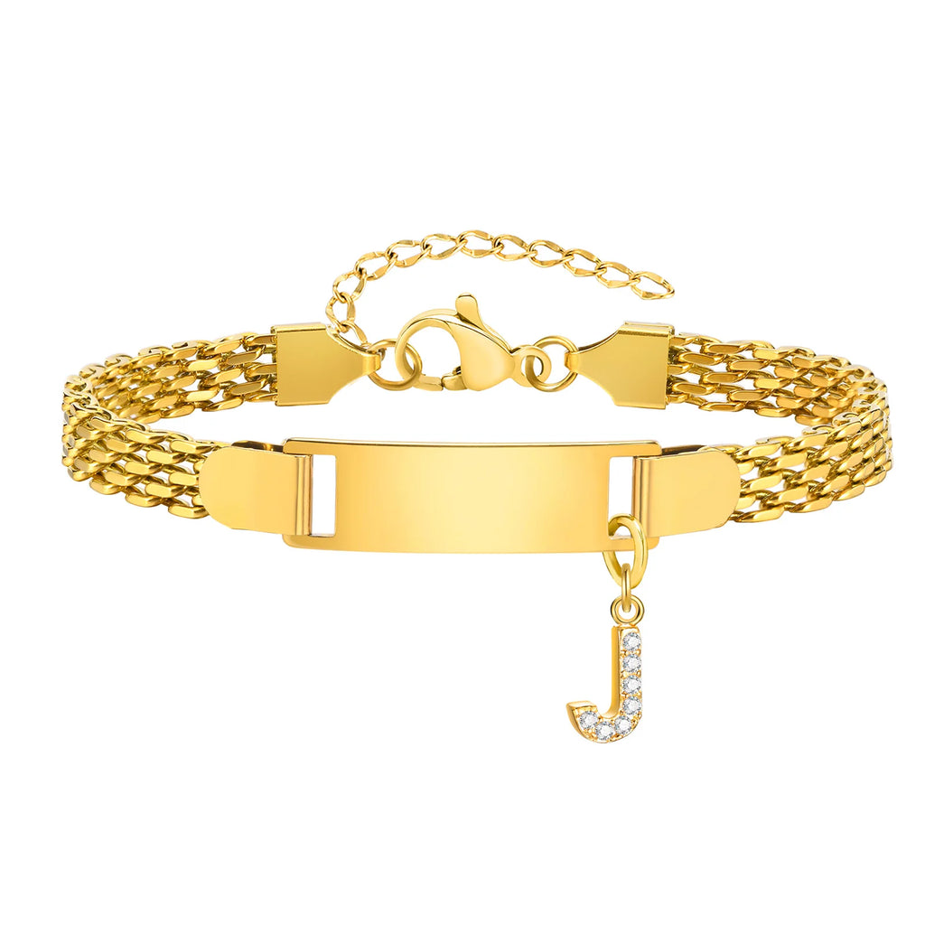 Personalized Stainless-Steel Initial Bracelet
