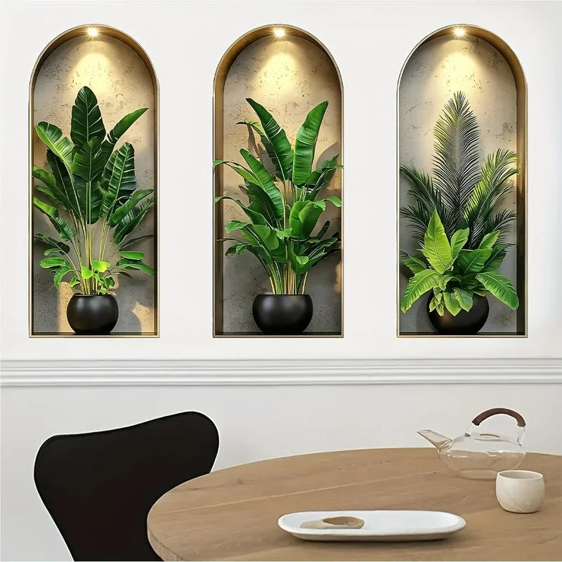 Watercolour Plant Wall Stickers – Self-Adhesive Decor