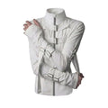 Women's Stand-Collar Zip Jacket with Buckle Detail