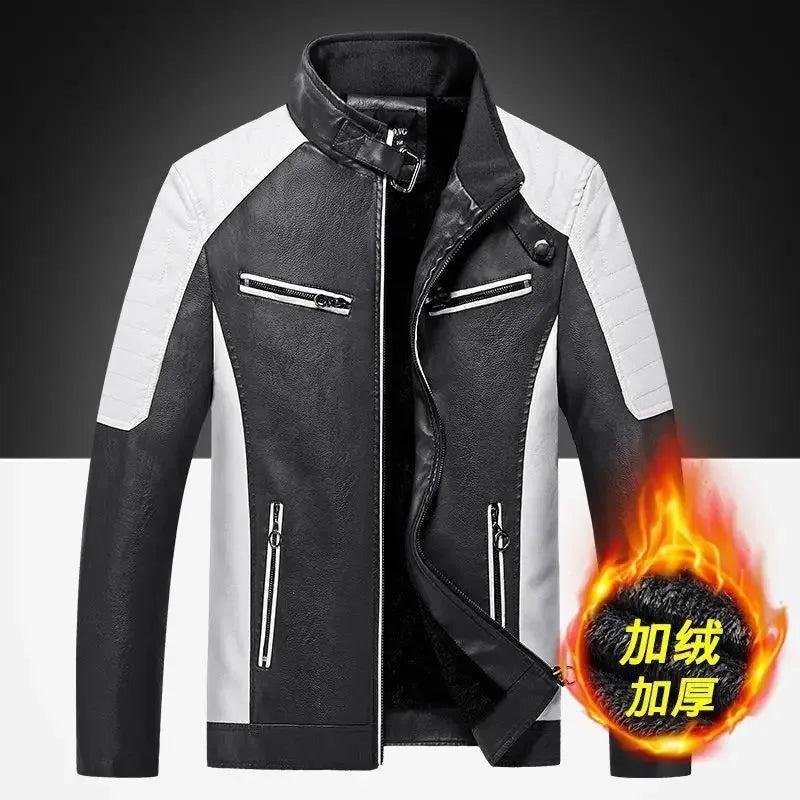 Unisex Retro Motorcycle-Inspired Stand-Collar Jacket