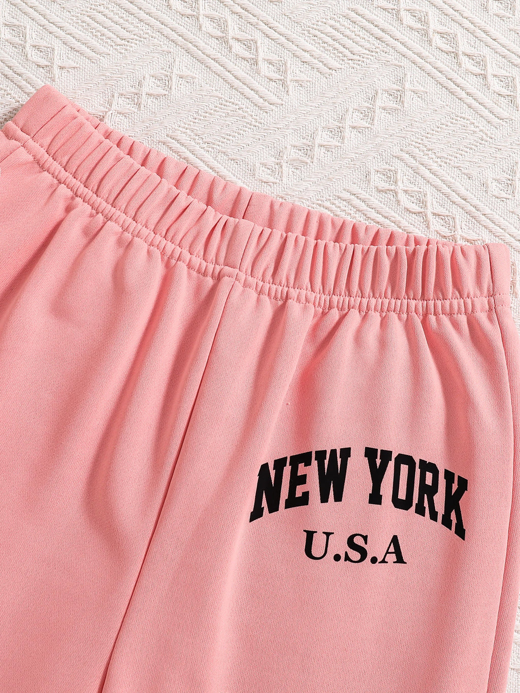 Girls' 3-Piece Letter-Print Hoodie, Vest & Pants Set